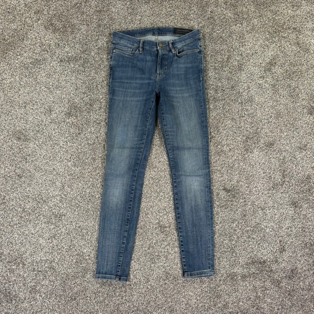 AllSaints Grace Skinny Jeans Womens 28 Blue Medium Wash Casual Office Work